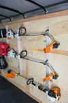 GRIDIRON THREE TRIMMER RACK - TRIMMERS, POLE SAWS, ETC, FOR OPEN OR ENCLOSED TRAILERS