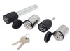 ETRAILER TRAILER HITCH RECEIVER LOCK AND COUPLER LOCK FOR 2" FLUSH - CHROME *KEYED ALIKE*