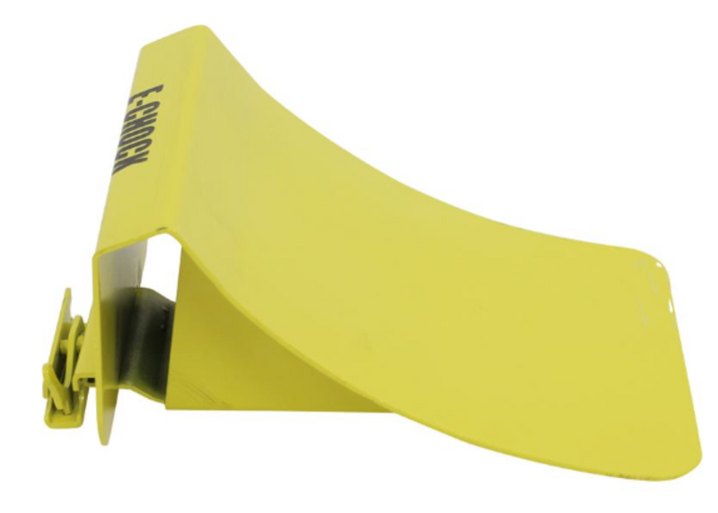 ERICKSON E-CHOCK WHEEL CHOCK FOR E-TRACK SYSTEM, YELLOW, STEEL , 8-1/2"L X 6-3/8" W X 4-1/2" T